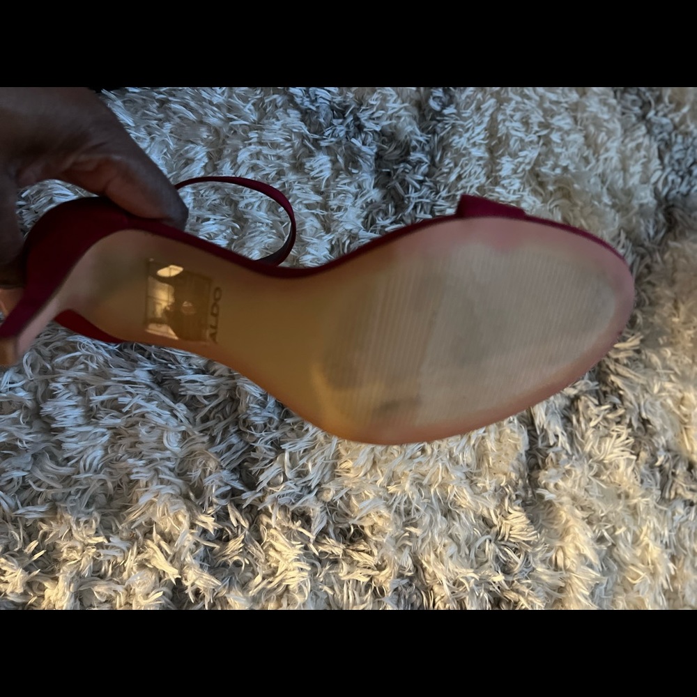 Aldo Red Heeled Sandals - Picture 6 of 7